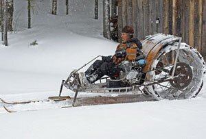 Самодельный снегоход из России