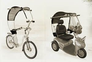 Крыша Veltop спасет от дождя велосипедистов и скутеристов