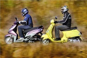 Vespa LX 125 против Yamaha Cygnus Ray